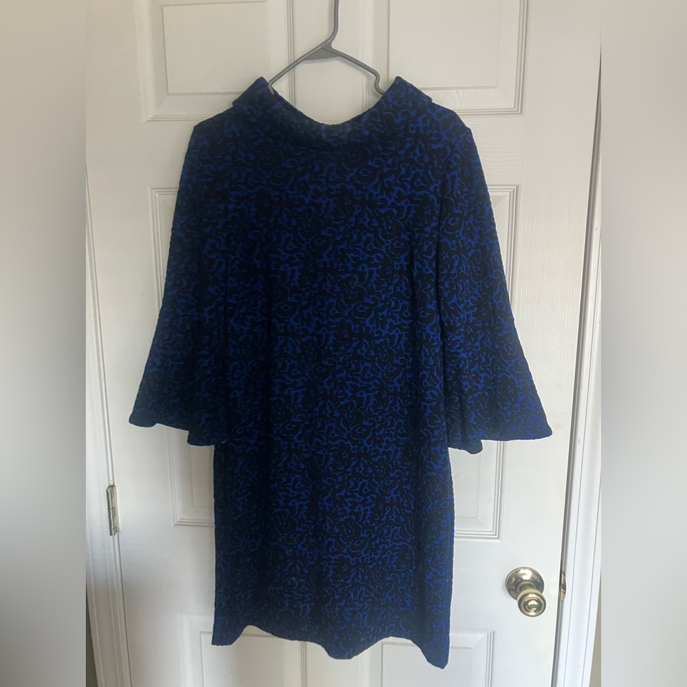 Tyler Boe Blue and Black Long Sleeve Dress Size small